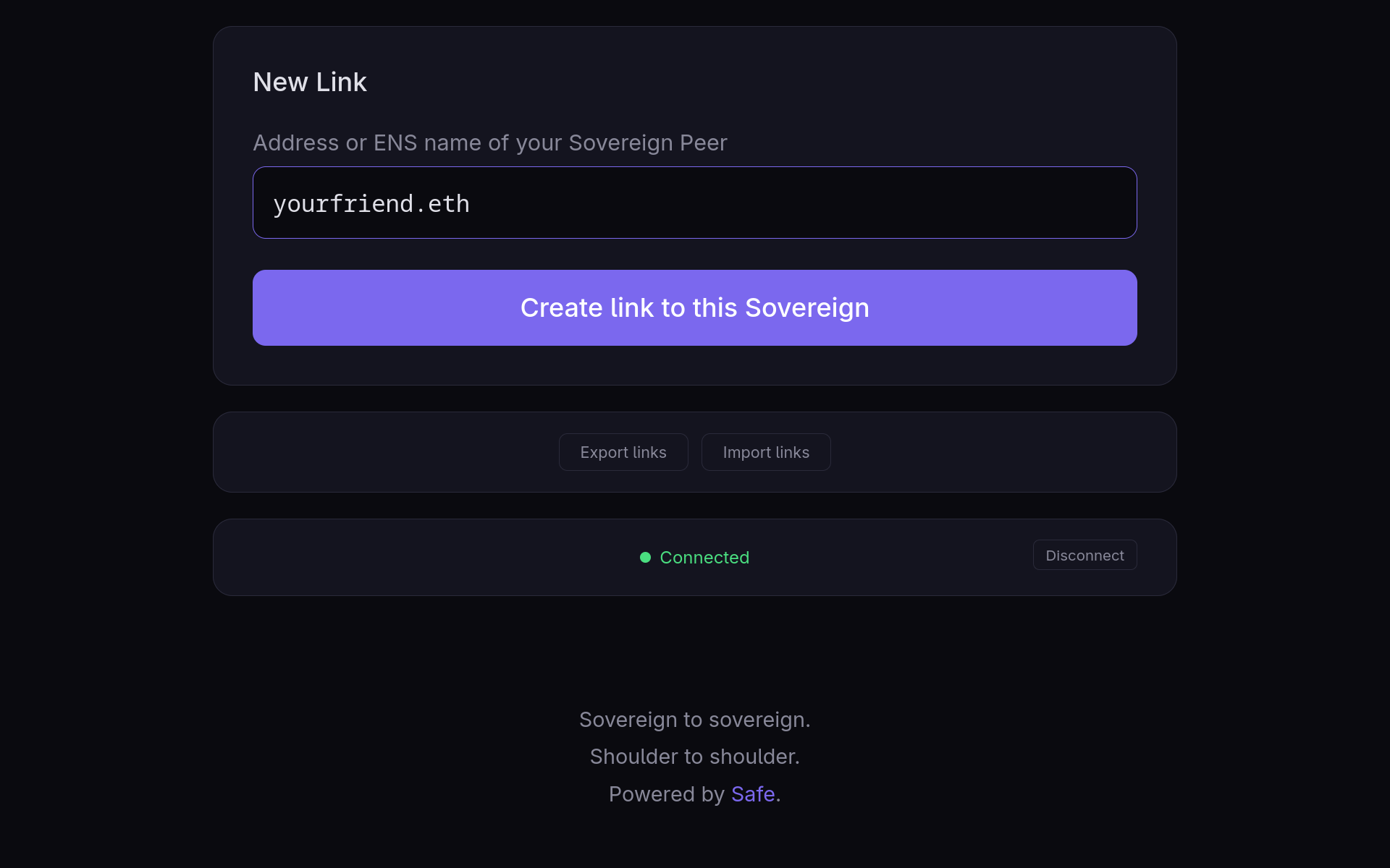 Create a new sovereign link — oneplusone.bzz.link